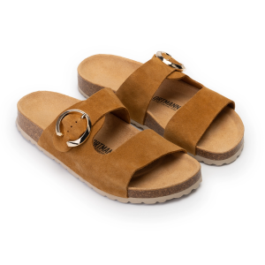 Шлепки женские Ortmann Cork Olivia 11.47 горчичные