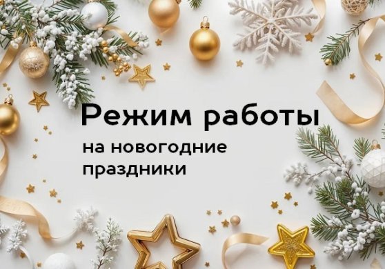 Режим работы в Новогодние праздники 2026г.